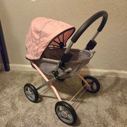 Foldable baby doll stroller with purse