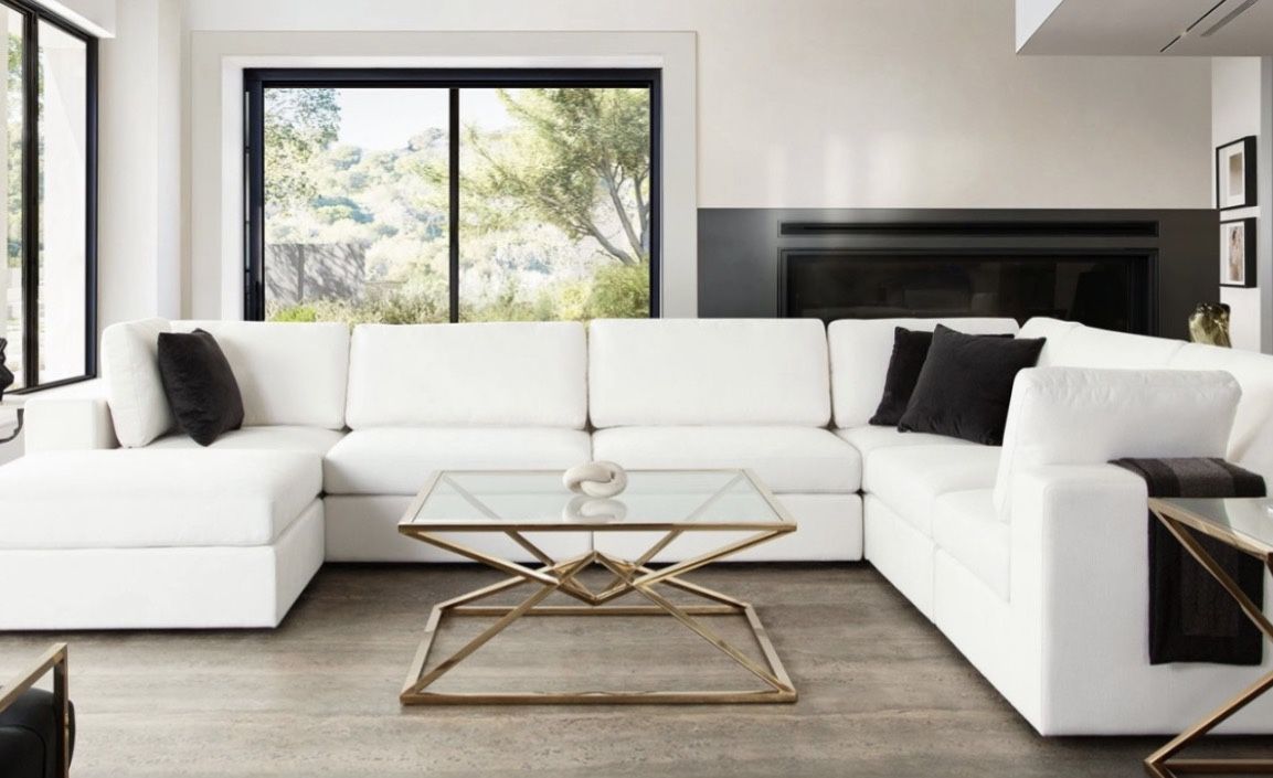 Mist White 6 Piece Modular Couch Set