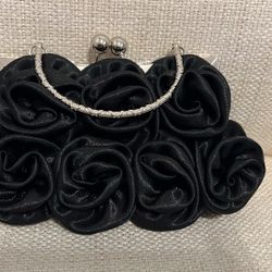 Black Rose Design Clutch 