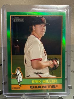 2025 Topps Heritage High Number - Erik Miller #558 Chrome Green Border /99