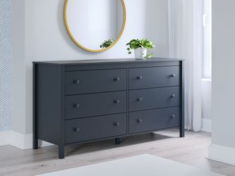 Simmenfort Navy Blue Six Drawer Dresser