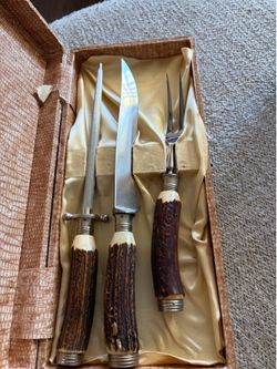 Robeson antler knife set stainless