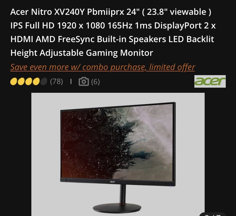 24” Acer Nitro Monitor