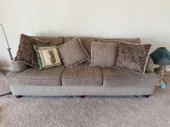 3-Seat Upholstered Sofa with Bun Feet
