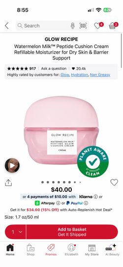 Glow Recipe Watermelon Milk Peptide Cushion Cream