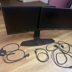 Dell 20" Dual Monitor With Mount And Laptop Display