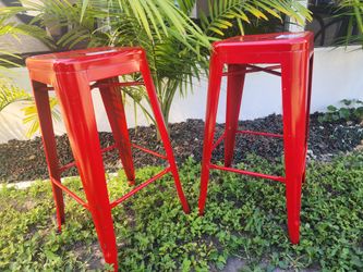 2 Red Bar Stools