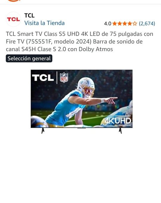 Tcl 75 Smart Tv New