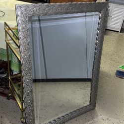 Silver-Framed Mirror