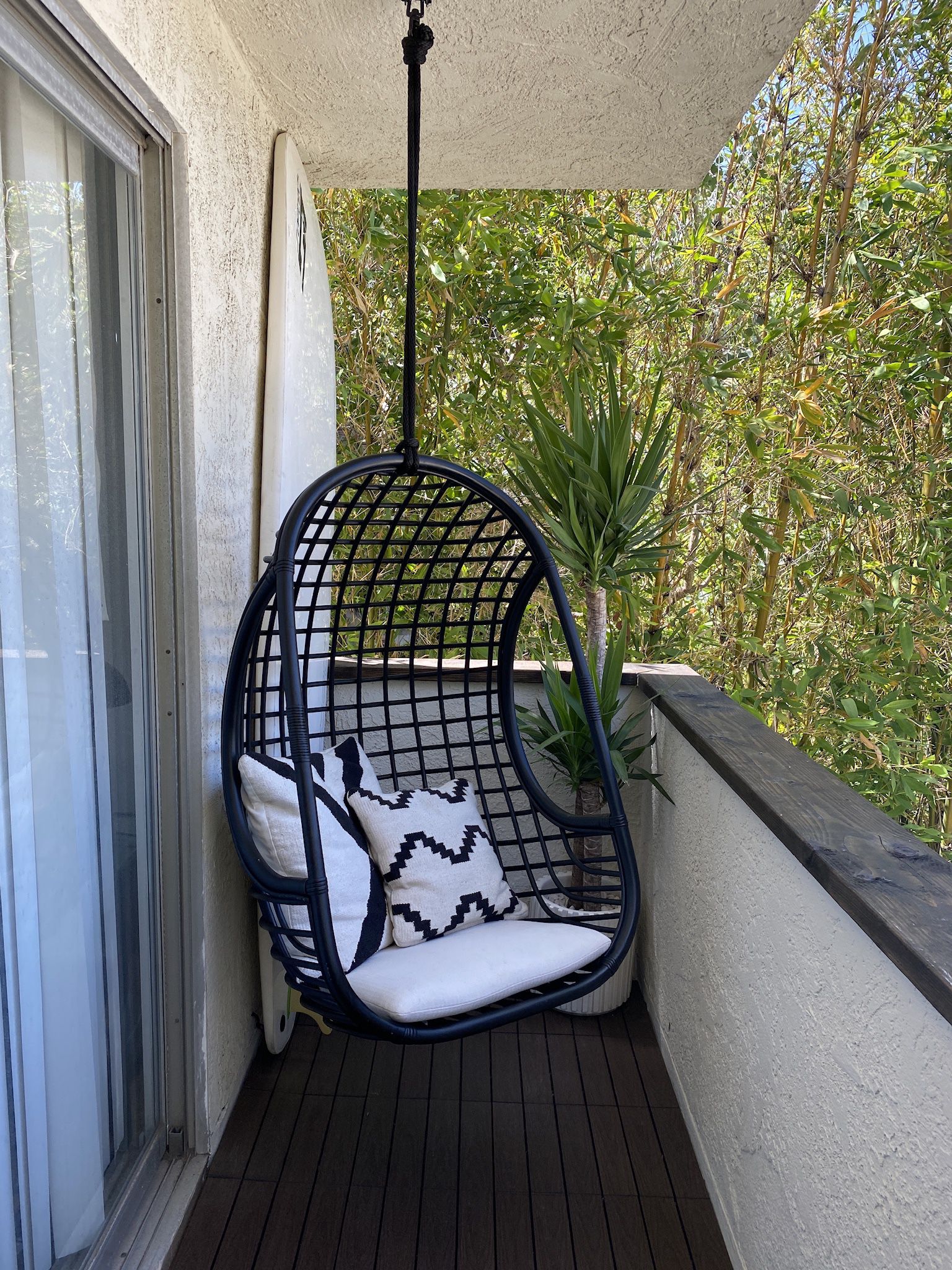 Black Hanging Basket Swing Chair