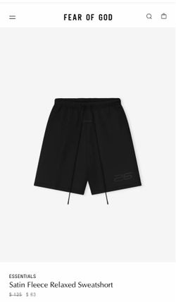 Shorts- Fear of god satin fleece shorts XS
