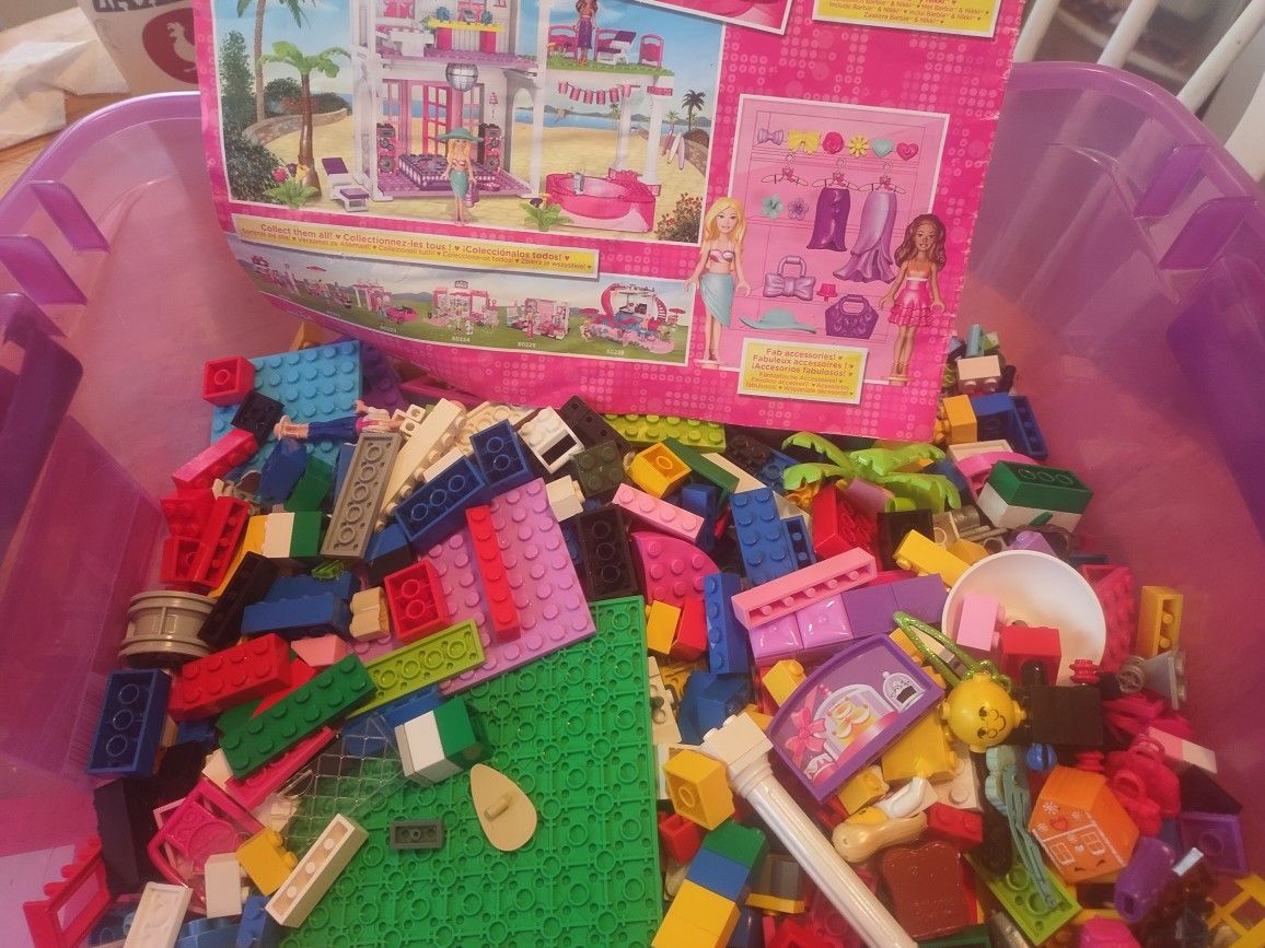 Lot Big Box Of Barbie Legos