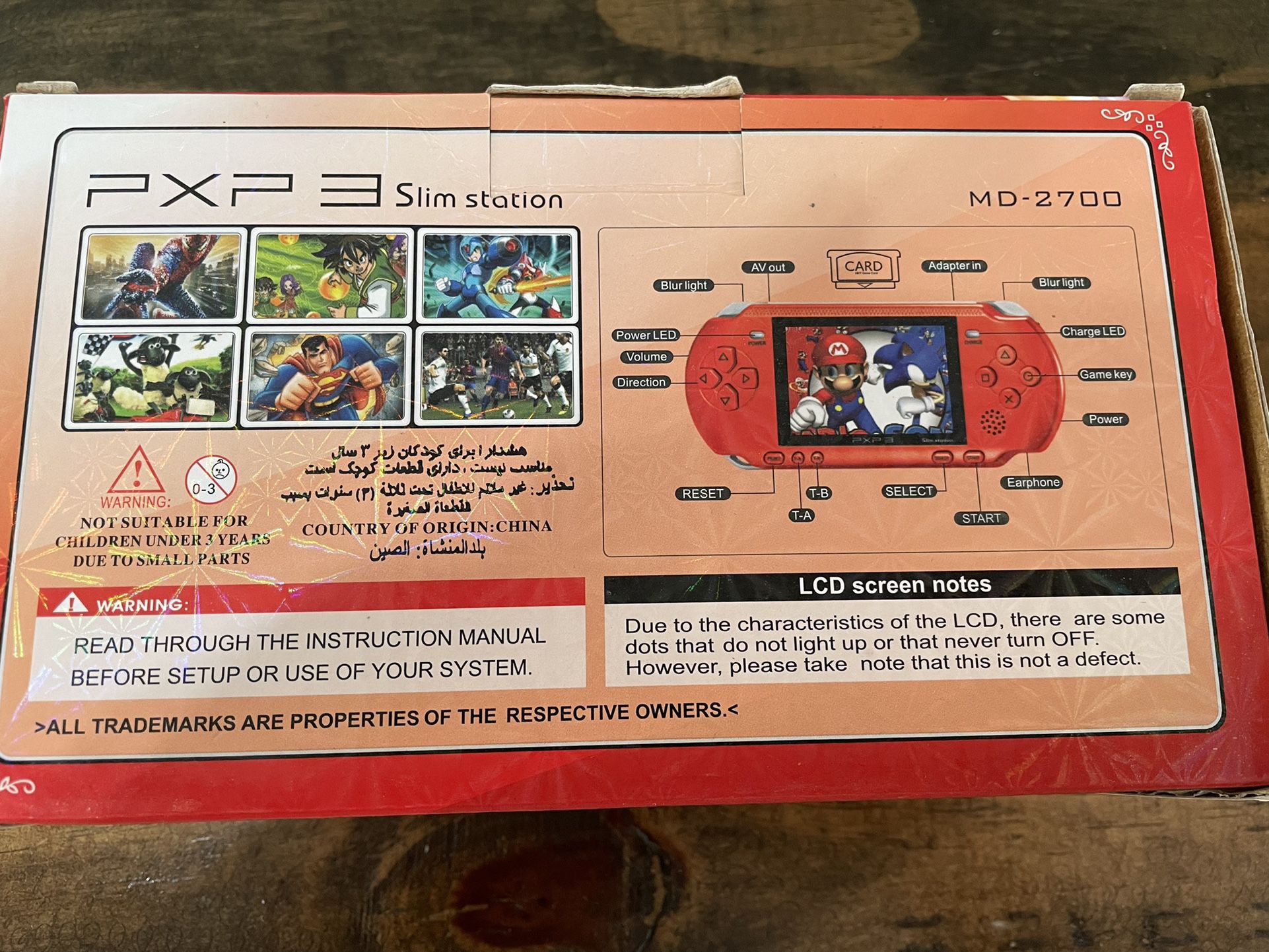 PXP 3 Slim Station Handheld Red Video Game System With Box And Two  Cartridge. for Sale in El Cajon, CA - OfferUp