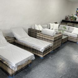 Patio Furniture Sectional Set And Lounges Set Combo