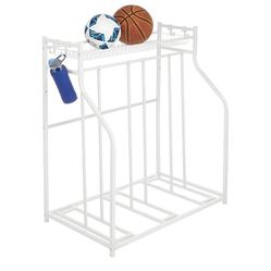 mDesign Free Standing Metal Bike Rack With Storage Shelf