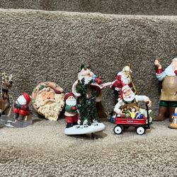 Hallmark Lot of 11 Santa Christmas ornaments toymaker Trim hedges