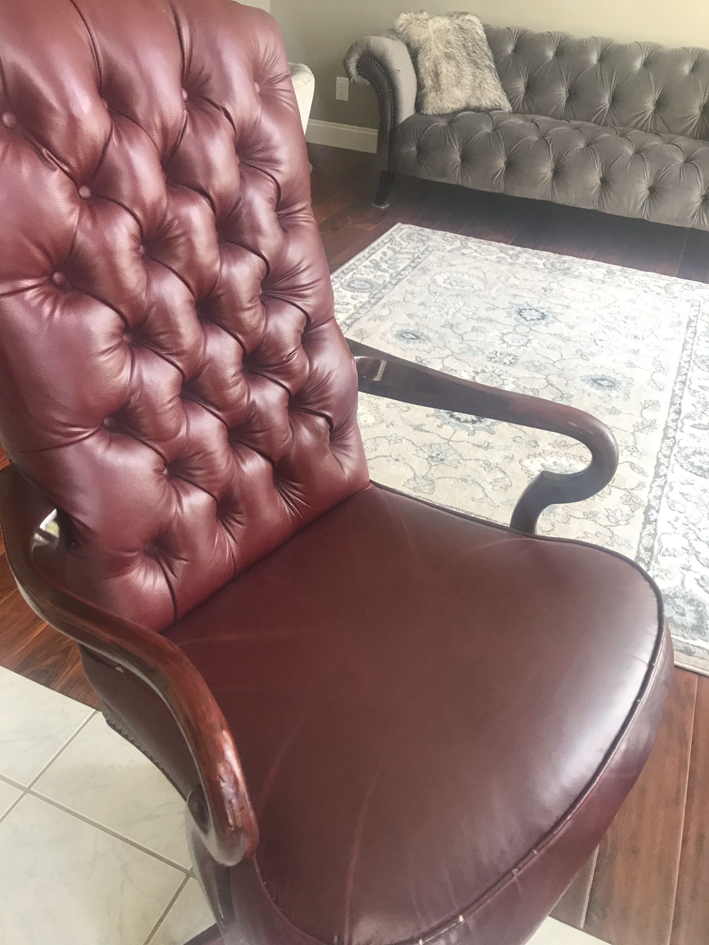 Executive leather desk chair