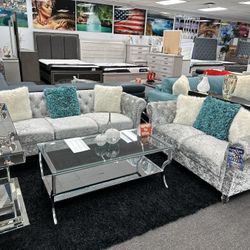 Modern Stationary 2piece Sofa And Loveseat 50% Off Now! (Limited Time) Starting At $699