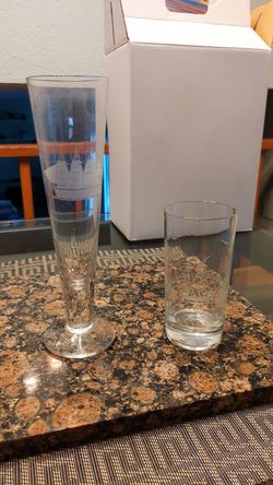 Two etched captains glasses