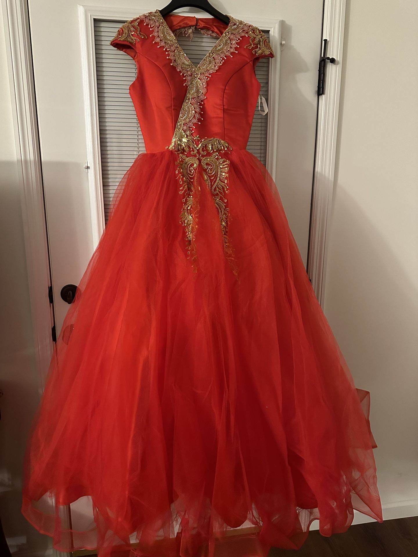 Red & Gold Ballgown