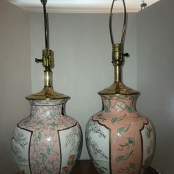 Vintage Porcelain Chinese Lamps 