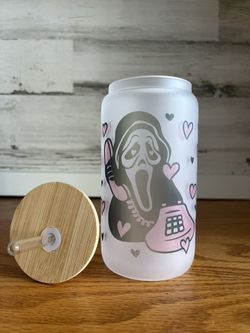 Scream Halloween Glass Cup