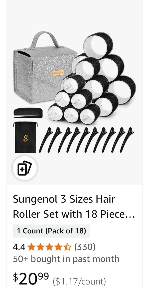 Sungenol 3 Sizes Hair Roller Set with 18 Piece