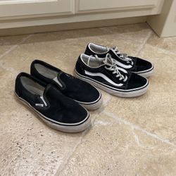 2 Pairs Of Vans Size 4 Kids 6 Womens