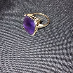 925 Silver Amethyst Stone Size 9
