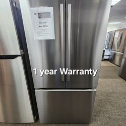 33in W 25 Cu Ft Smart Standard Depth French Door Refrigerator In Print Proof Stainless Steel 