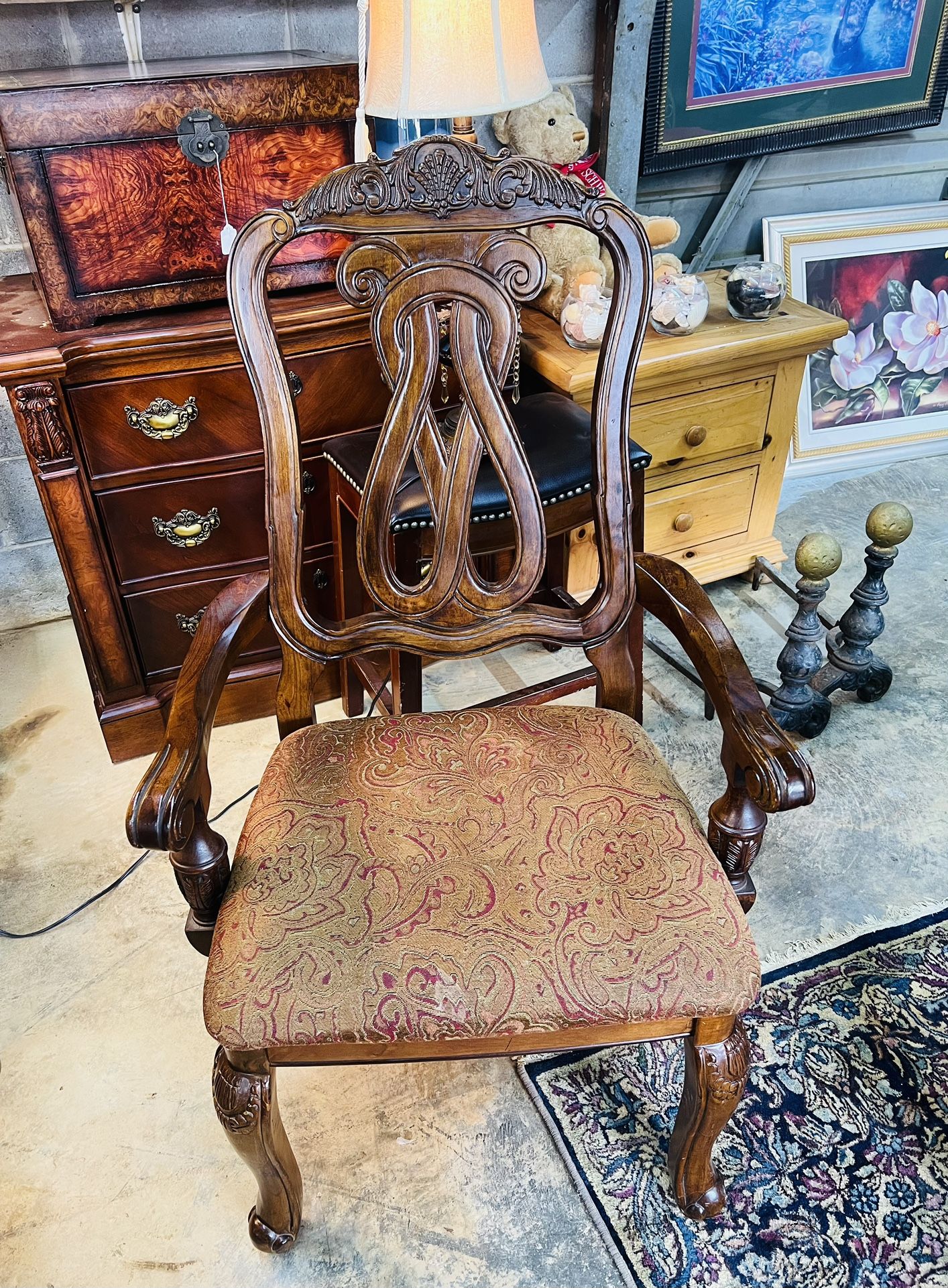 Highly Carved Ashley Furniture Armchair