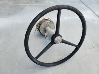 Vintage Duotrop 15" Black 3 Spoke Steering Wheel Wood Speed Boat