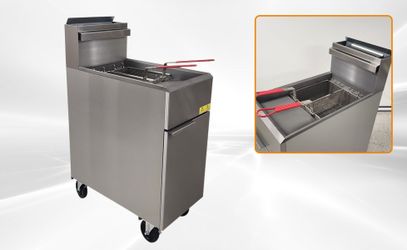 NSF 40 lb Commercial Natural Gas Deep Fryer – HFRF-90B-NG