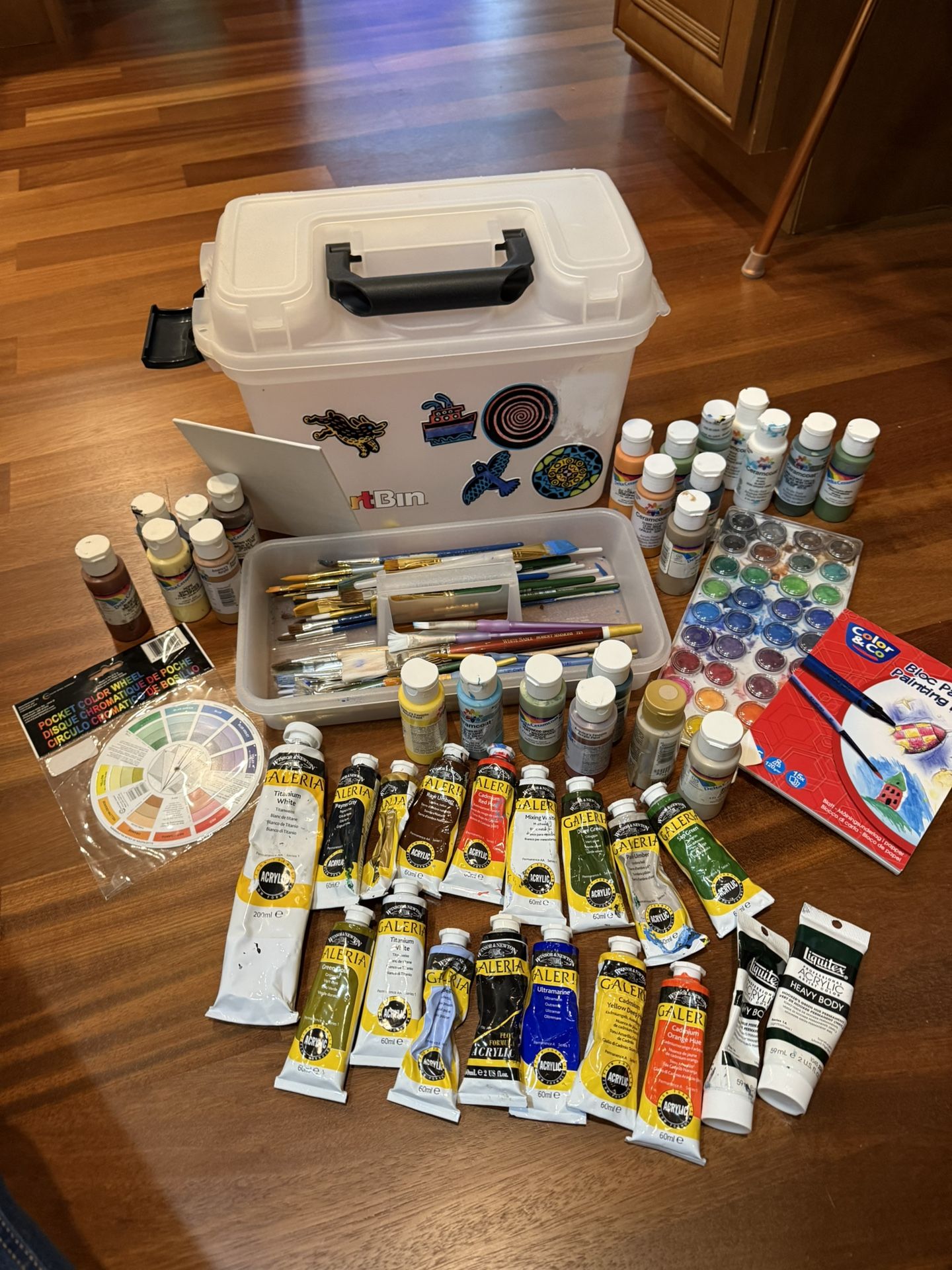 Acrylic Paint Art Bundle Paint Brushes Watercolor Storage box