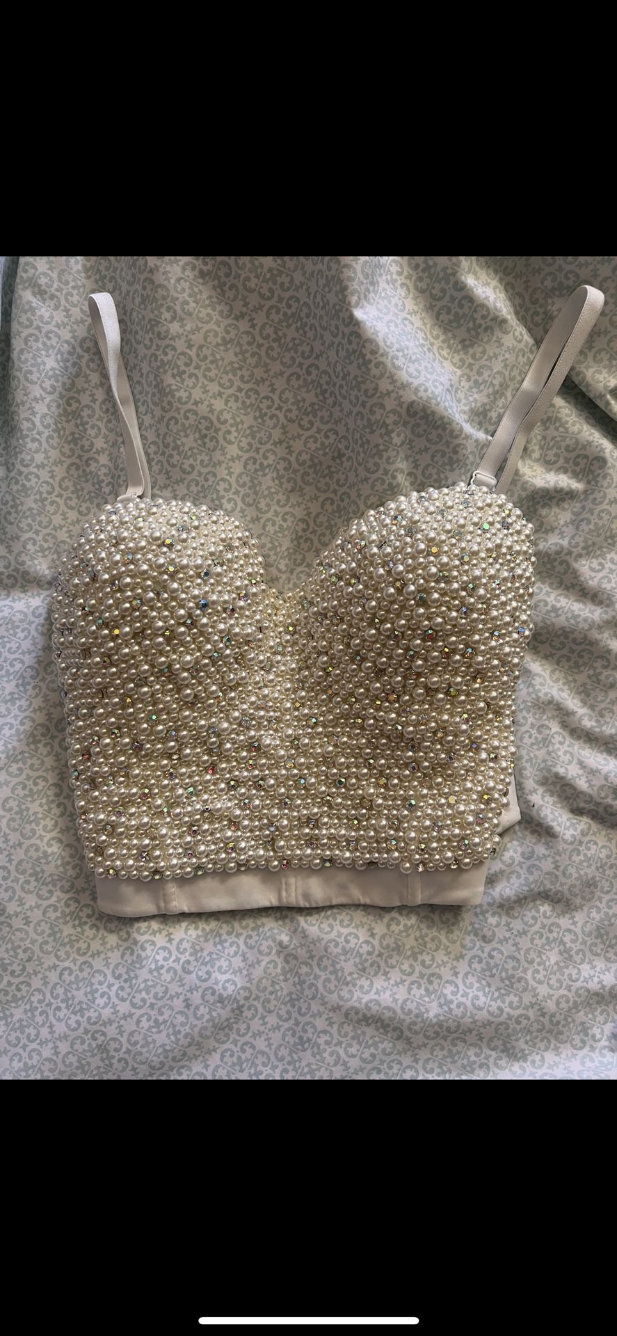Cute White Corset Top! New! Large