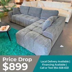 New tufted sectional in box | shop now pay later