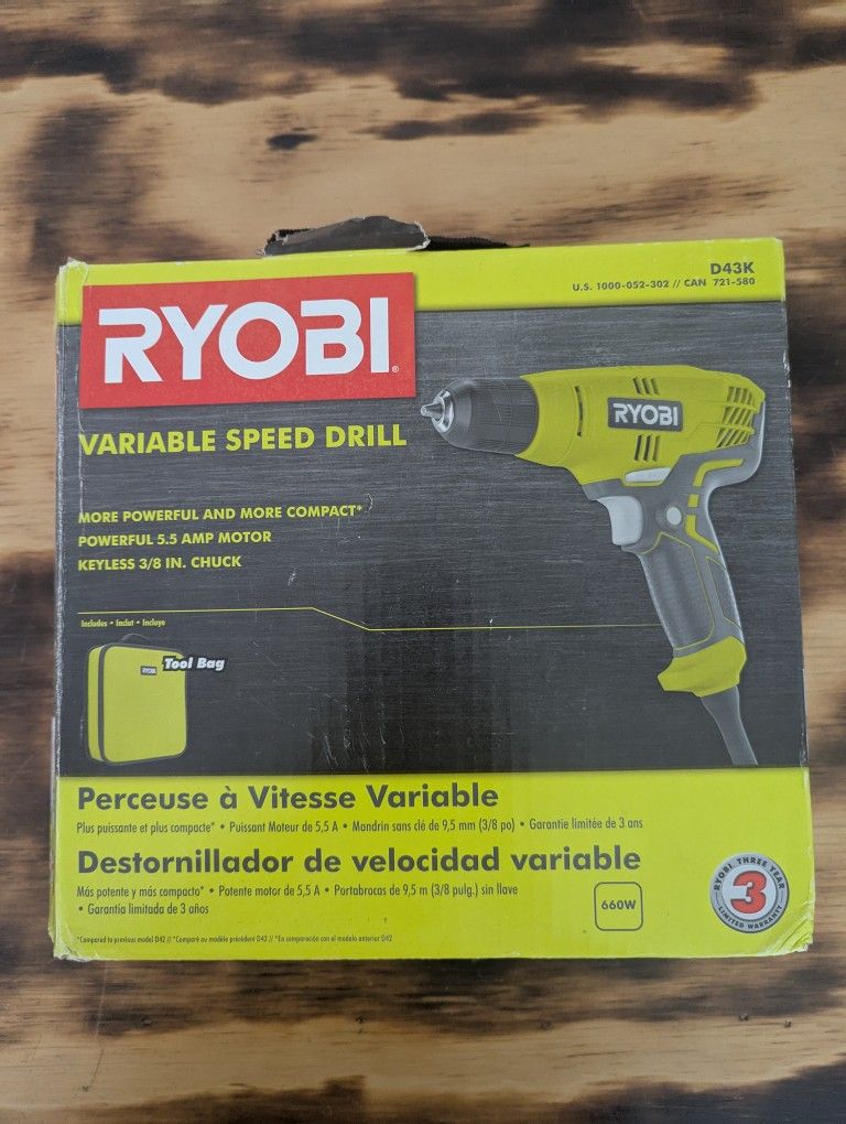 5.5 Amp Corded Variable Speed Compact Drill/Driver with Bag RYOBI Drill and Impact Driver set