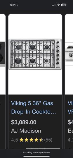 Used Perfect Condition Viking 6 Burner Stove Top 