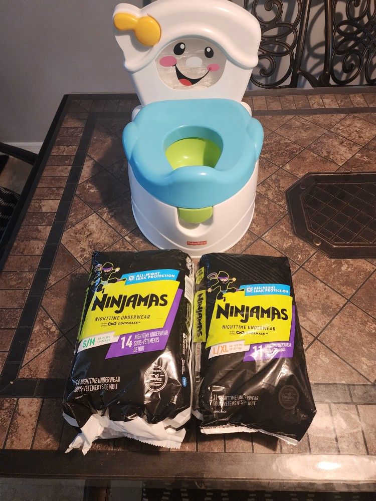 Light Up Potty /2 Bags Of Pull Ups