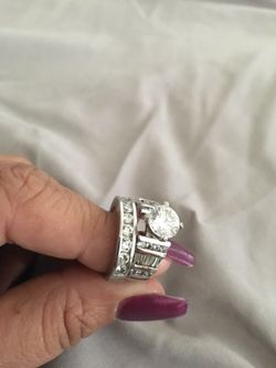 Two pieces ring set sterling silver 925