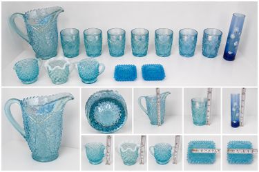 Imperial Ice Blue & Hobnail Glass Collection