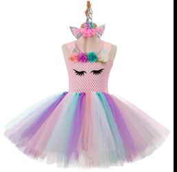 Little Girl Unicorn Pink Tutu Dress