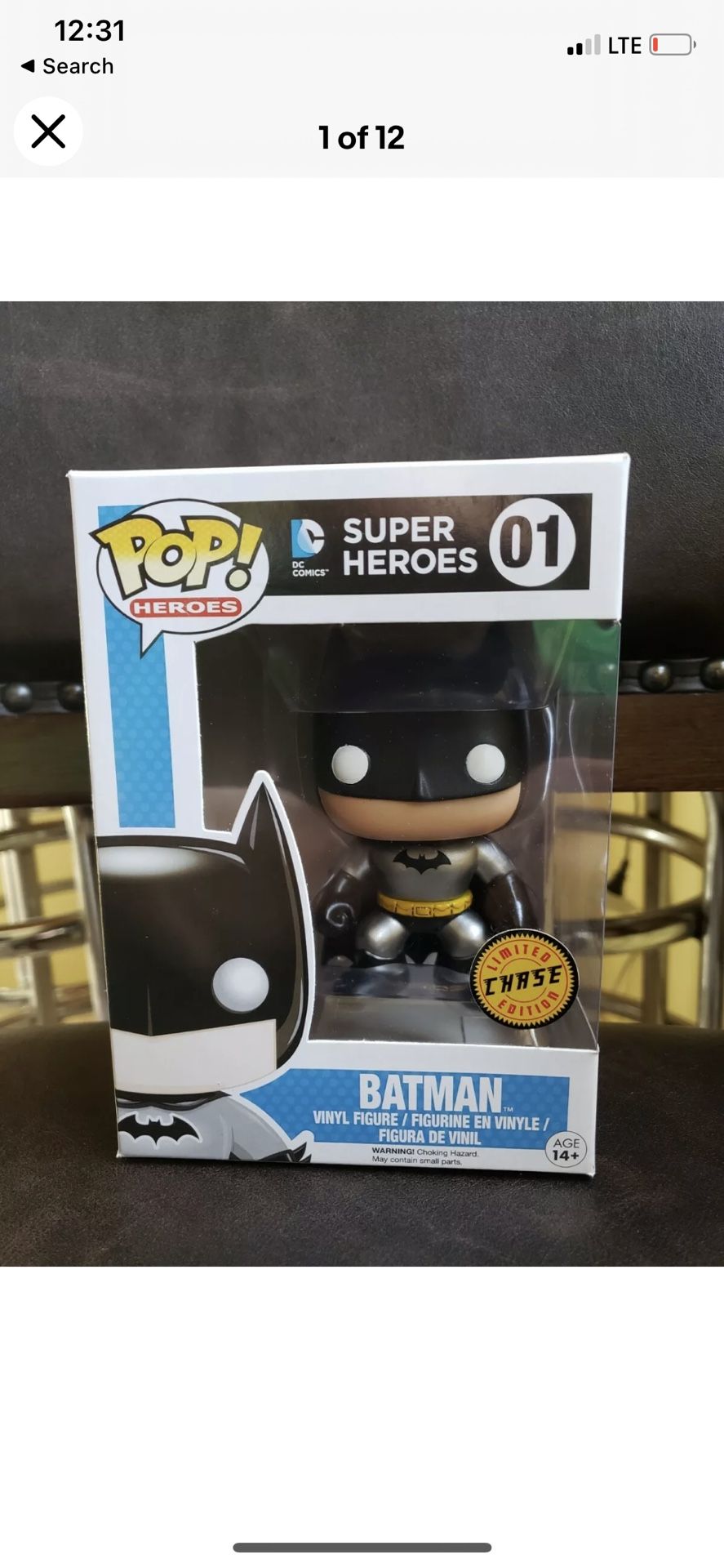 Funko Pop Batman #01 Chase DC Super Heroes w/Hard Stack protector 