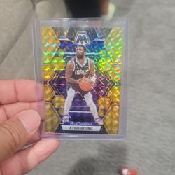 Kyrie Irving Mosaic Yellow Reactive Prizm Basketball Card