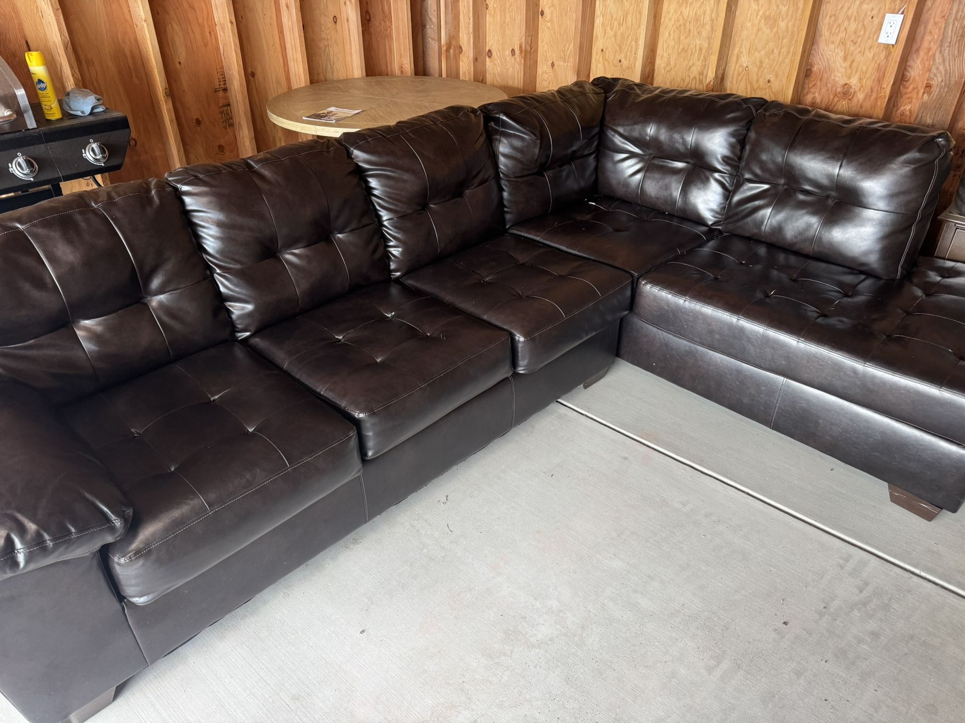 Faux Leather Sectional Couch
