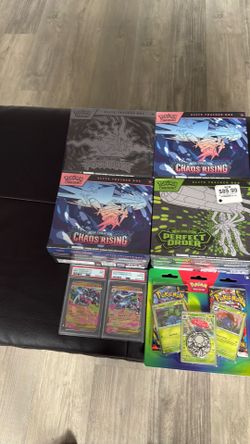 Pitch black chaos rising perfect order blisterpack  and 2 psa charzards9 n 10