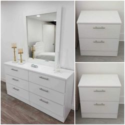 New White Mirror Dresser And 2 Nightstands 💥 