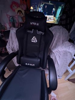 N-Gen Black Gaming Chair with Headrest