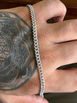4mm 20 inch 2 tone silver rhodium finish Miami Cuban