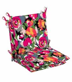 20 in. x 20 in. Vista Mesa Outdoor Mid Back Dining Chair Cushion (2-Pack)